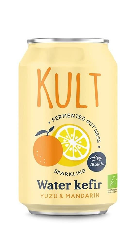 KULT Kefir Water Kefir Yuzu & Mandarin Organic 330ml Can