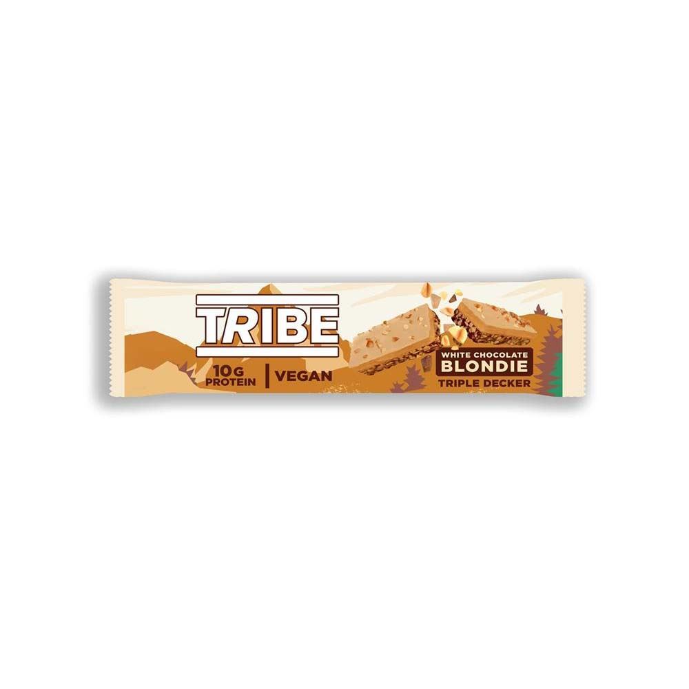Tribe Triple Decker White Choc Blondie Plant Protein Bar 40g - 12 Pack