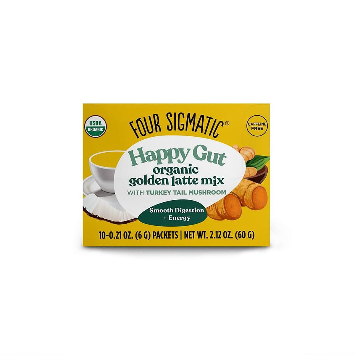 Four Sigma Foods Happy Gut Organic Golden Latte Mix 10 Sachets