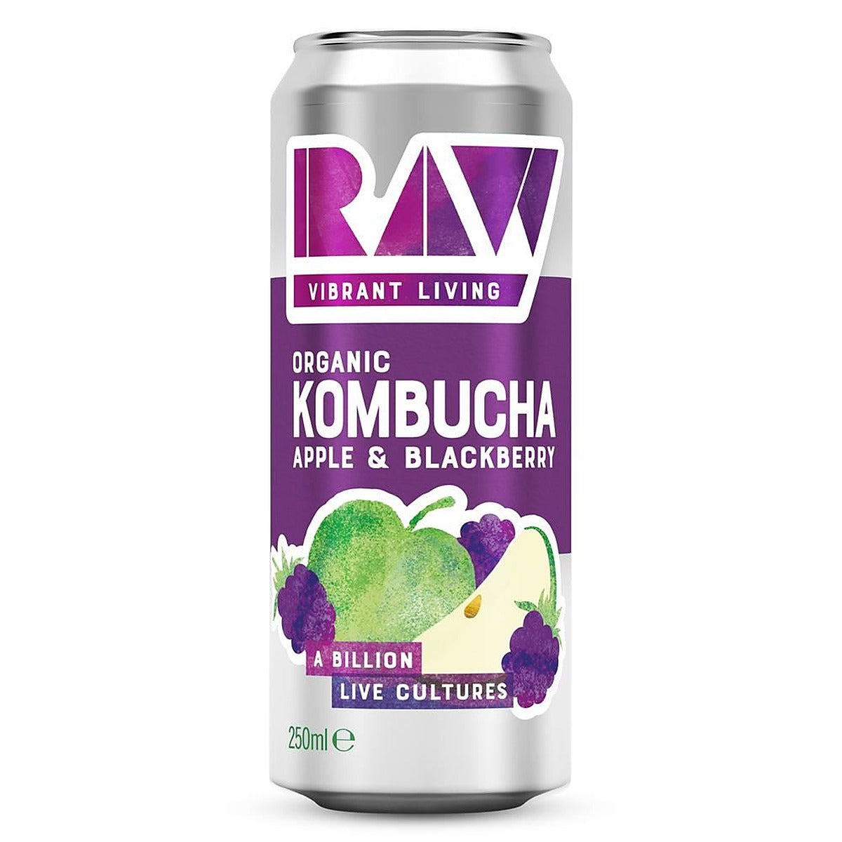 Raw Health Organic RAW Kombucha- Apple and Blackberry 250ml - 12 Pack