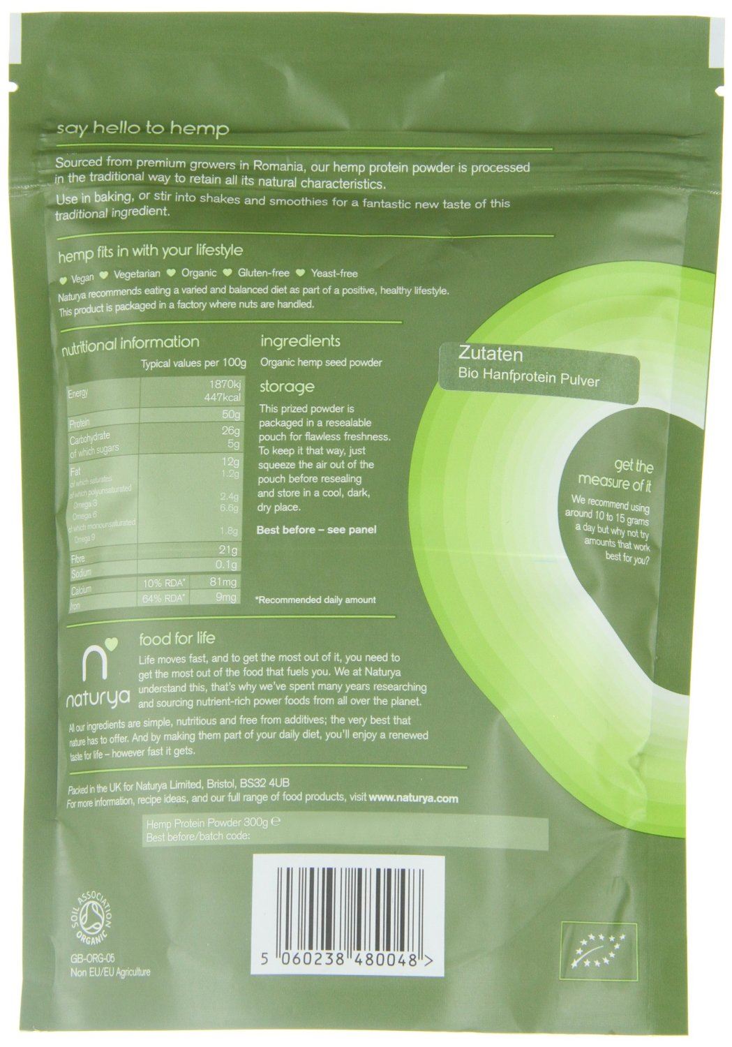 Naturya Organic Hemp Protein Powder 300g