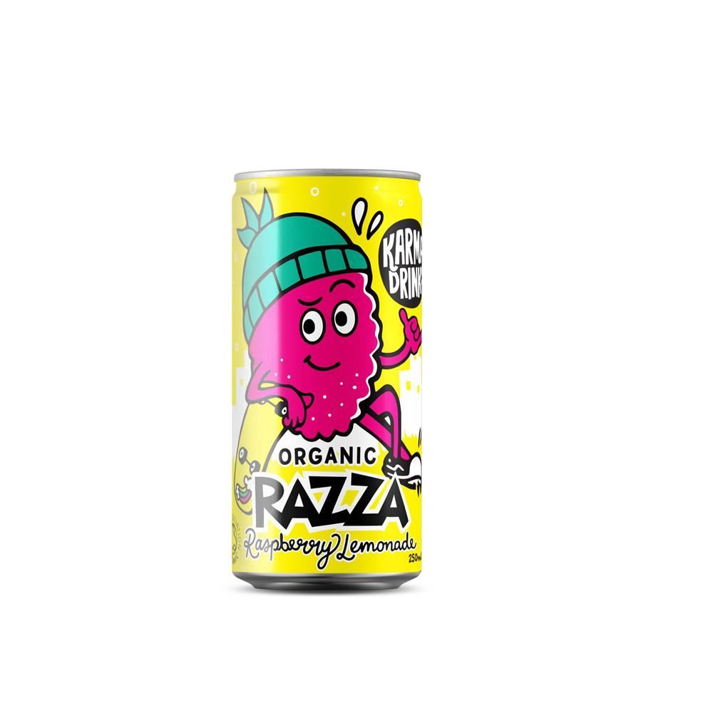 Karma Cola Razza Raspberry Lemonade 250ml Can Organic Fairtrade - 12 Pack
