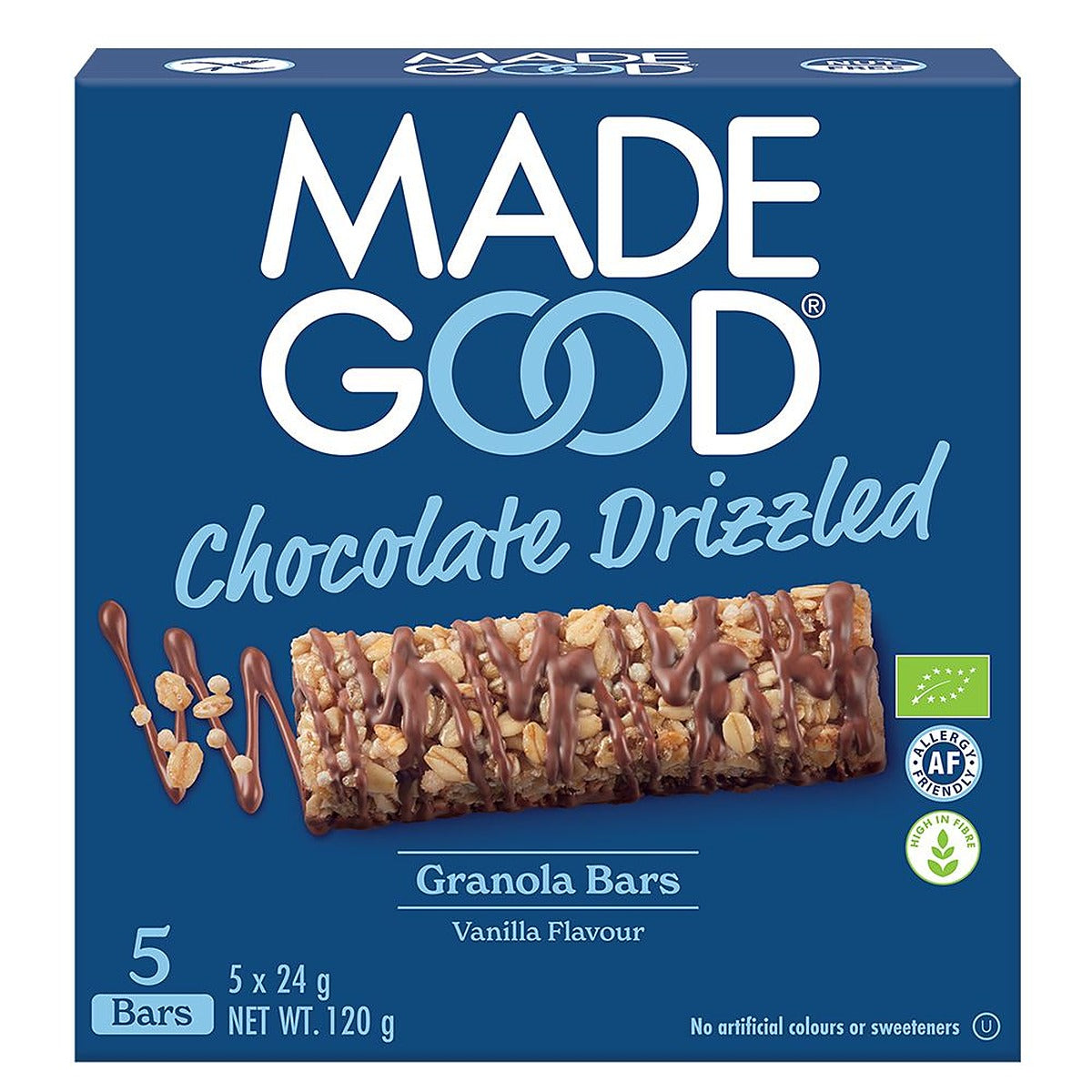 MadeGood Granola Bar Chocolate Drizzled Vanilla 5 x 24g