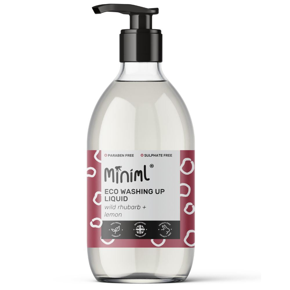 Miniml Natural Washing Up Liquid Rhubarb in a 500ml Glass Bottle