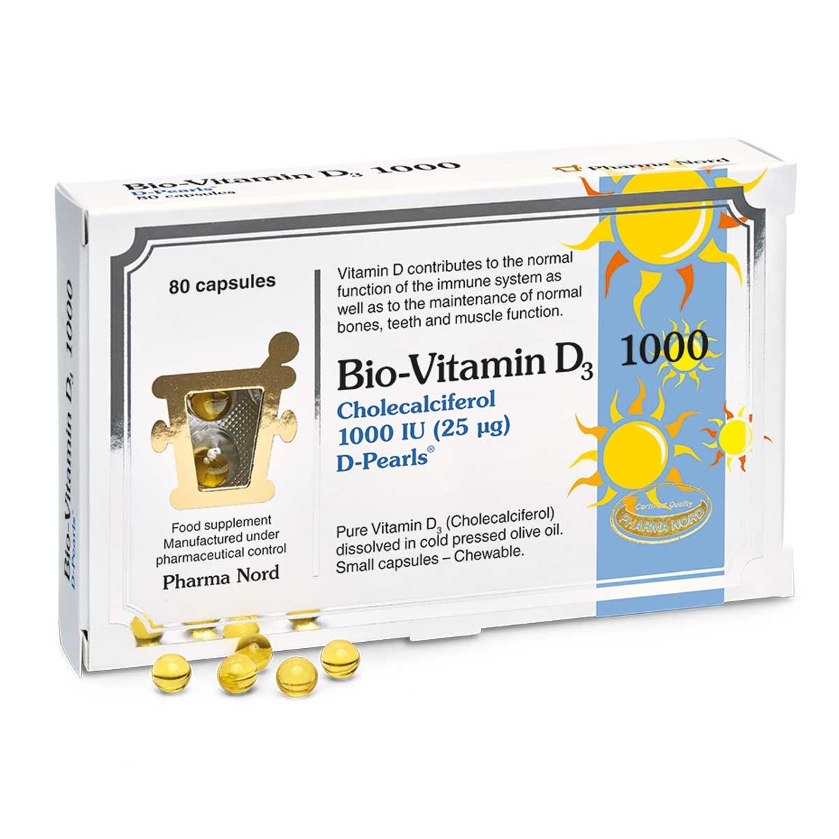 Pharma Nord D-Pearls Bio-Vitamin D3 1000IU (25mcg) - 90 Capsules