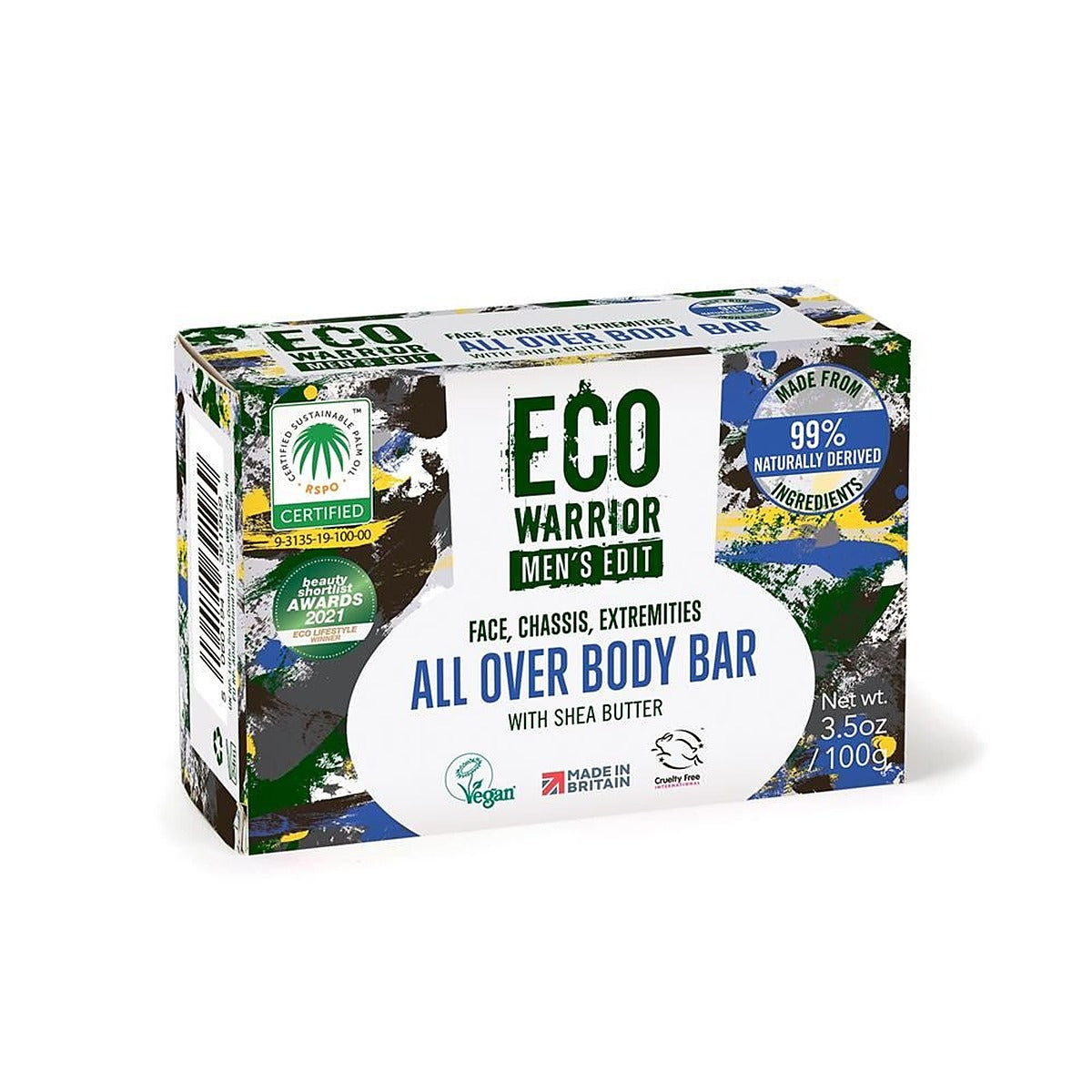 Little Soap Company Eco Warrior Mens All Over Body Bar 100g - 2 Pack