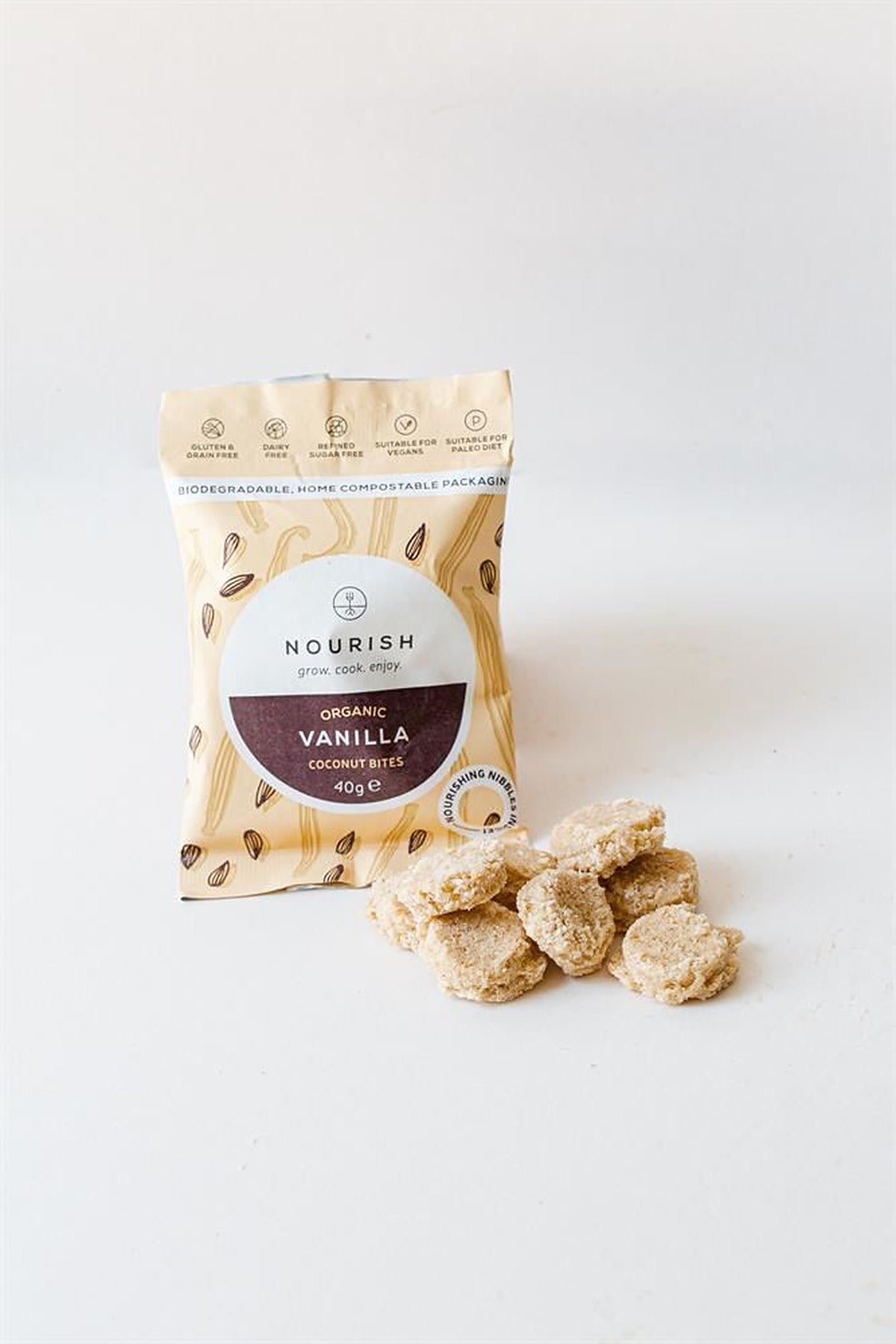 Nourish Grow Cook Enjoy Nourish Vanilla Coconut Bites 40g