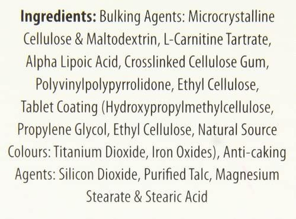 Vitabiotics Ultra L-Carnitine 200mg and ALA 50mg - 60 Tablets - image 5