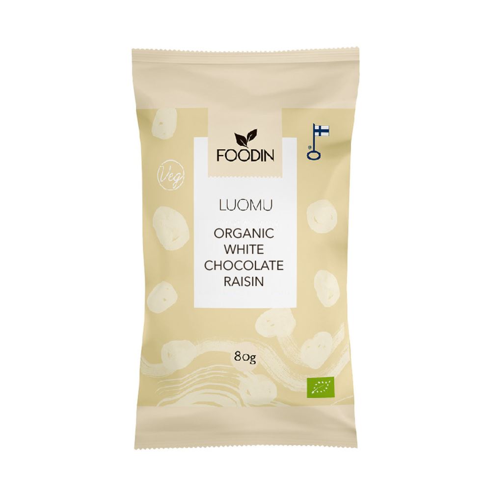 Foodin Organic Raw White Chocolate Raisins 80g