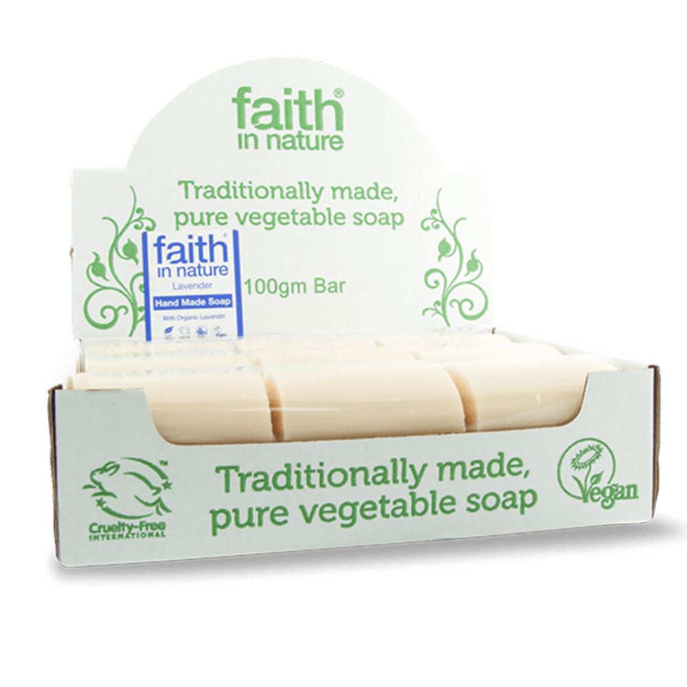 Faith in Nature Lavender soap unwrapped x (Full Box of 18)