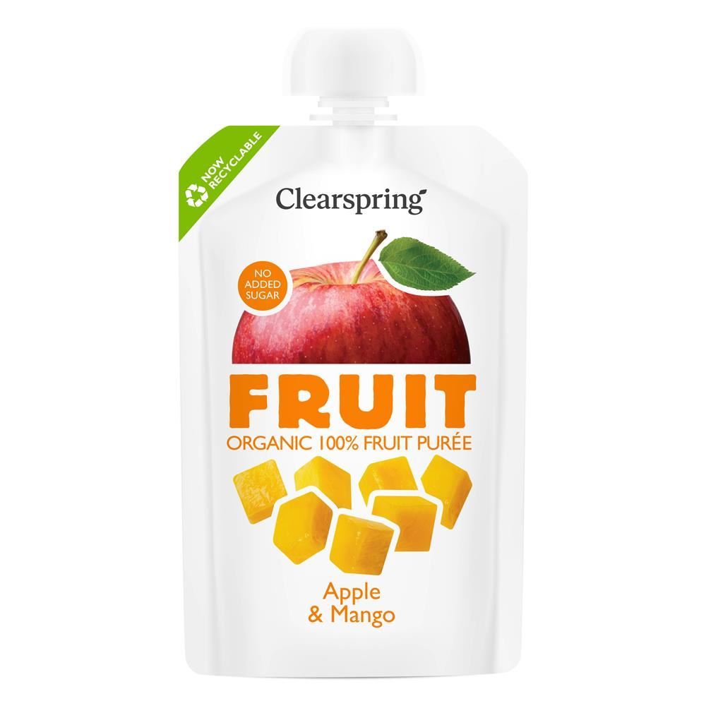 Clearspring Organic FRUIT 100% Fruit Puree - Apple & Mango 100g - 6 Pack