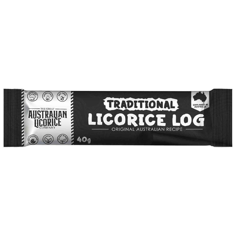 The Great Australian Licorice Traditional Liquorice Log 40g - 25 Pack