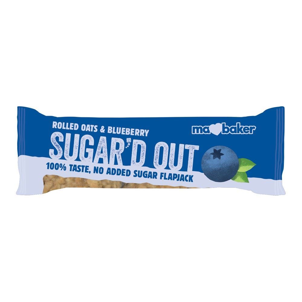 Ma Baker Sugar'd Out No Added Sugar Flapjack - Blueberry 50g - 16 Pack