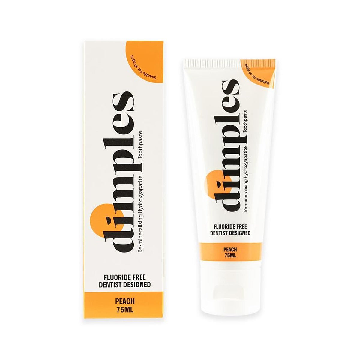 Dimples Re-mineralising Hydroxyapatite Toothpaste Peach 75ml