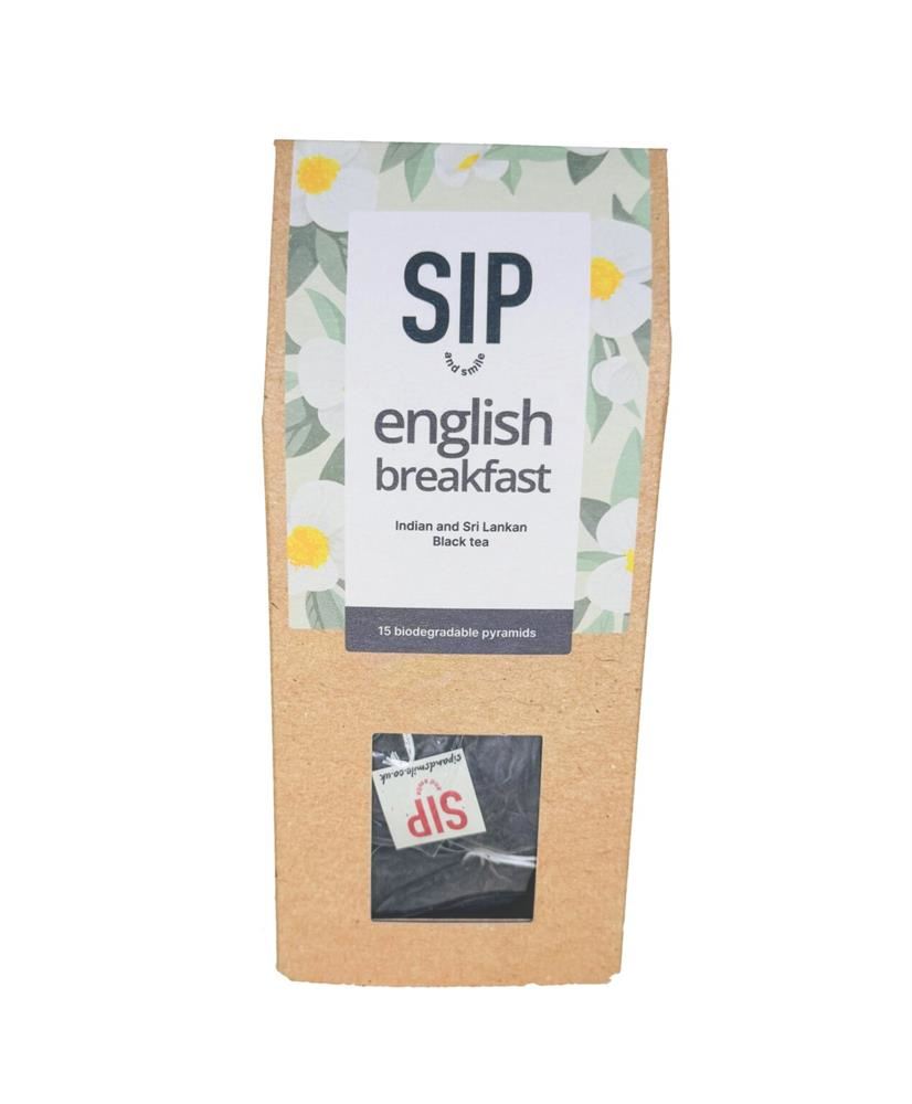 Sip and Smile English Breakfast 15 Pyramid Tea Bags