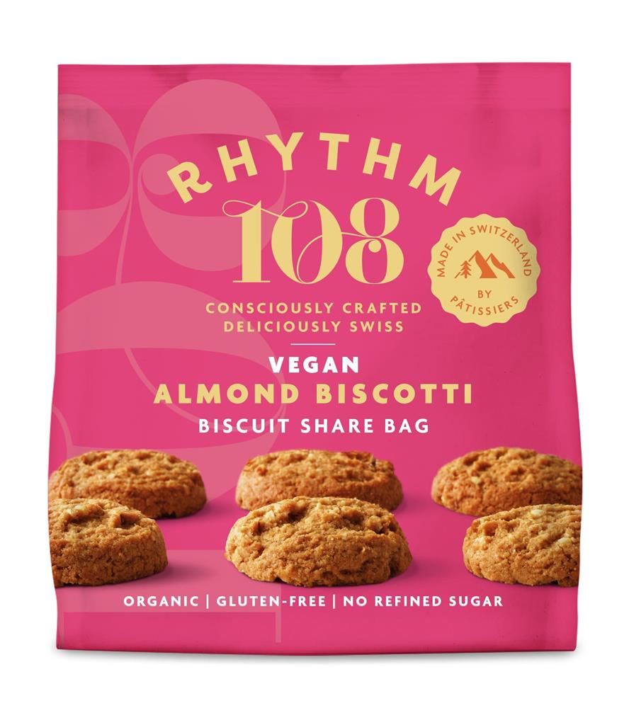Rhythm 108 Almond Biscotti Tea Biscuit Share Bag 135g