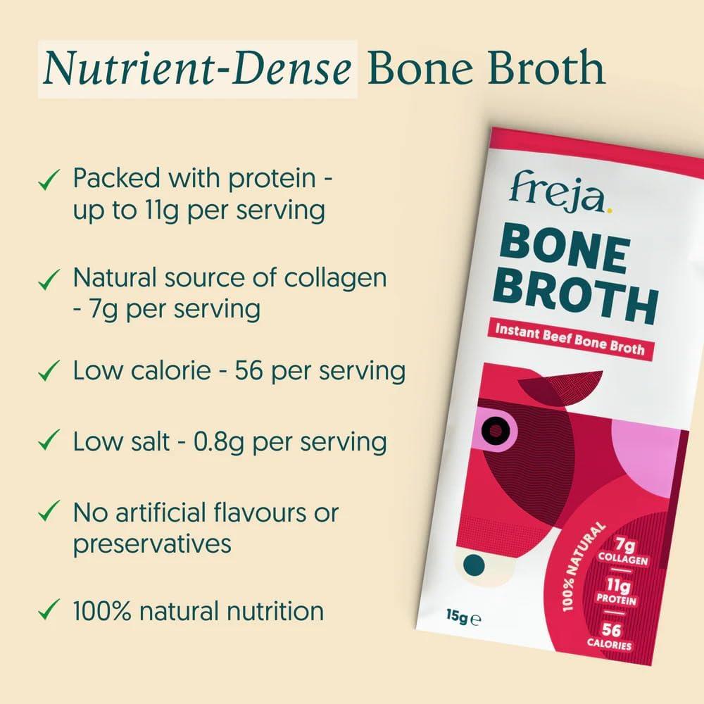 Freja Instant Bone Broth box of 4 x 15g Sachet - Beef