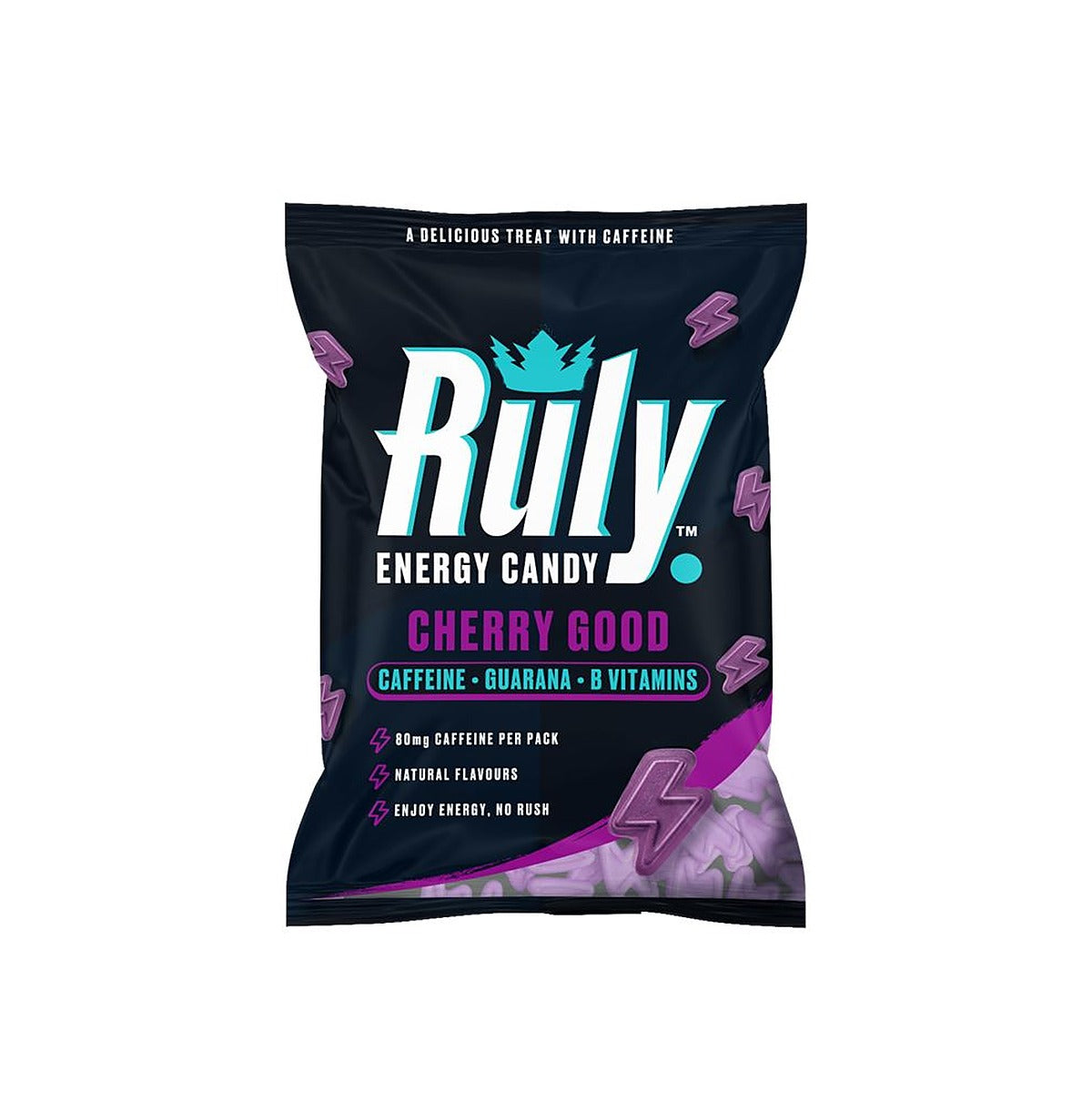 Ruly Cherry Energy Gummies 80mg Natural Caffeine Guarana B Vits 42g - 3 Pack