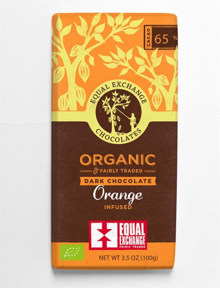 Equal Exchange Organic Dark Orange Chocolate 65% 100g - 12 Pack