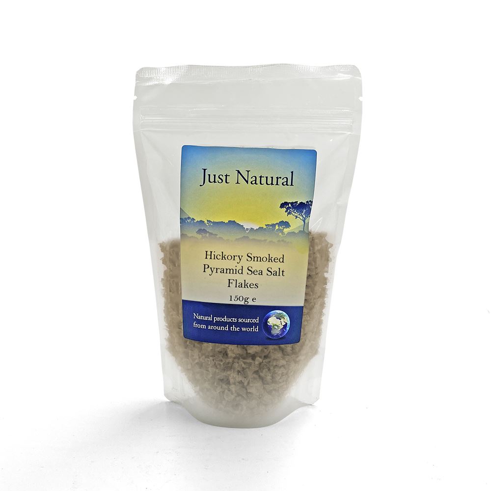 Just Natural Speciality Hickory Smoked Pyramid Sea Salt Flakes 150g