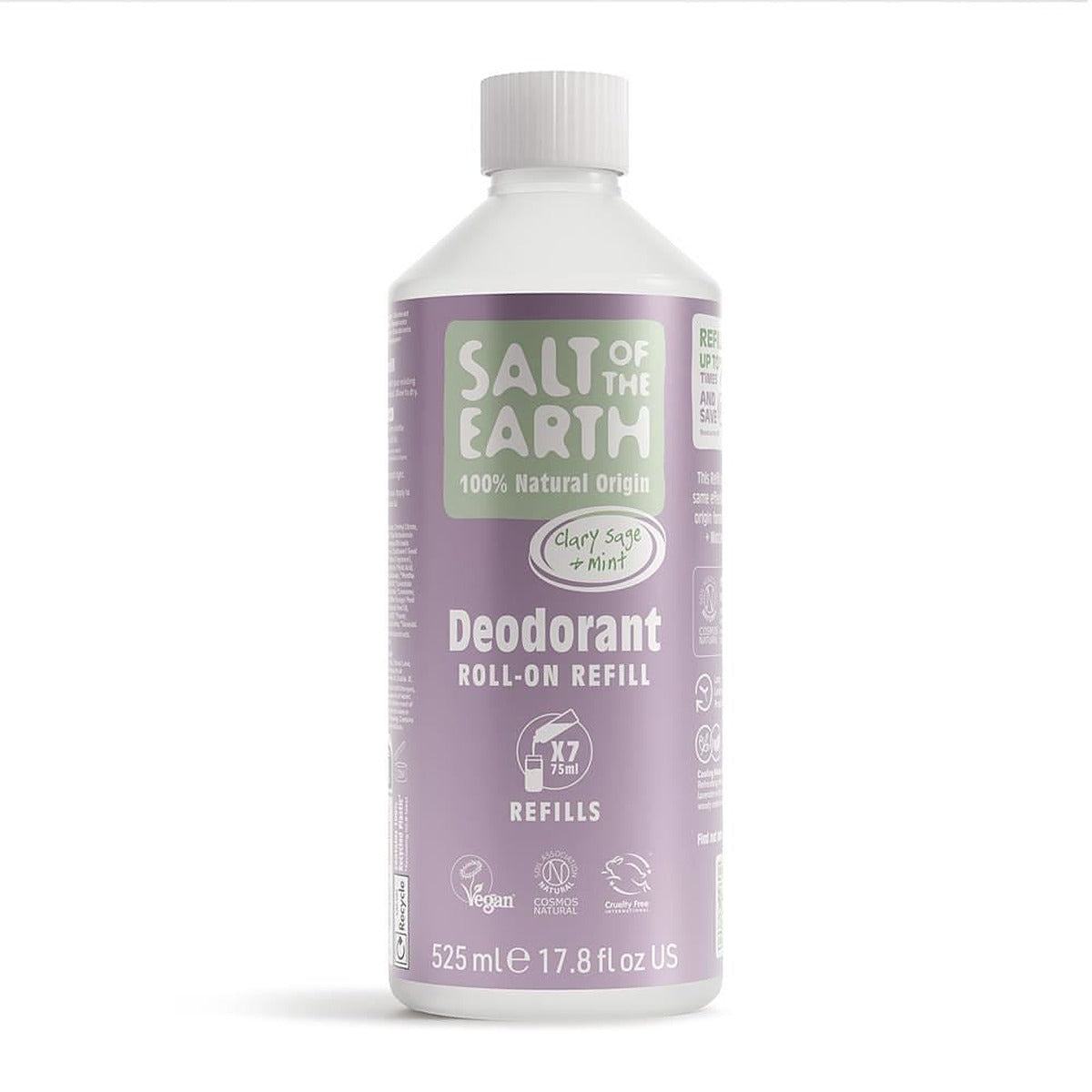 Salt Of the Earth SOTE Natural Deo Roll-on Refill 525ml Clary Sage & Mint