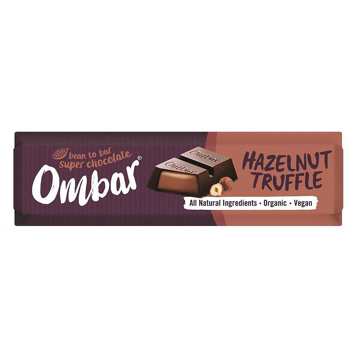 Ombar Hazelnut Truffle Filled Chocolate Bar 42g - 15 Pack
