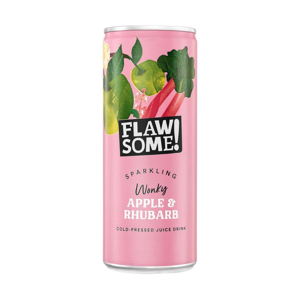 Flawsome! Apple & Rhubarb Lightly Sparkling Juice Can 250ml