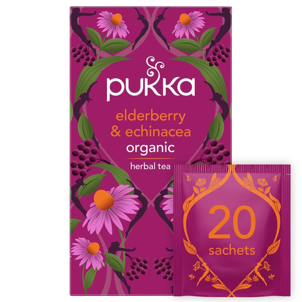 Pukka Herbs Elderberry & Echinacea Organic Herbal Tea 20 sachets