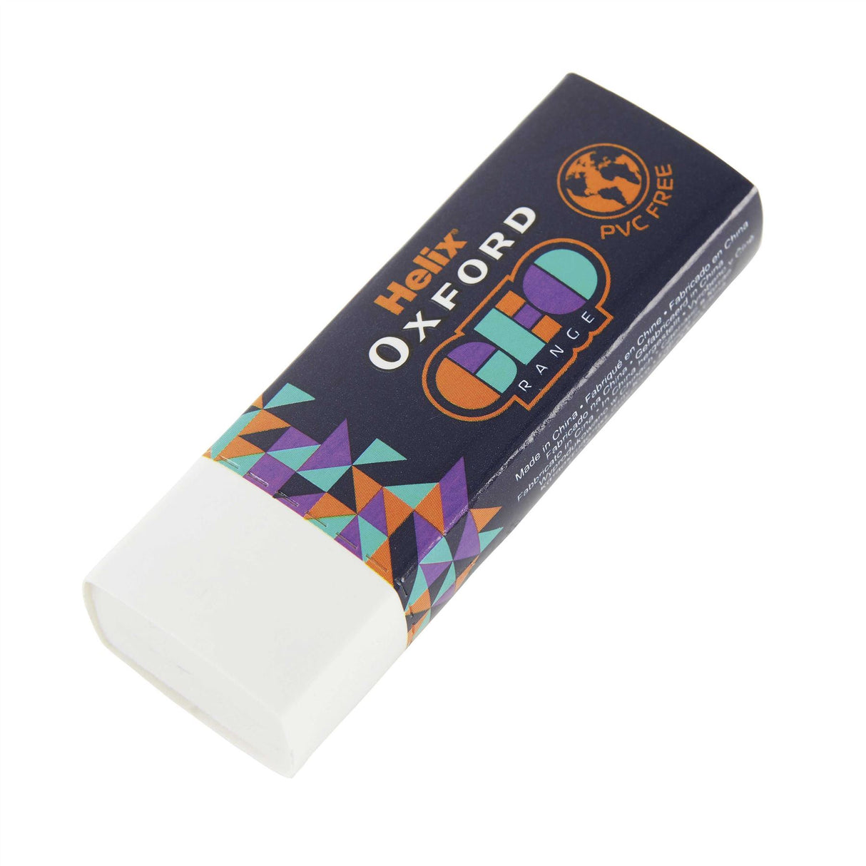 Helix Oxford Geo Twin Pack Erasers - Orange