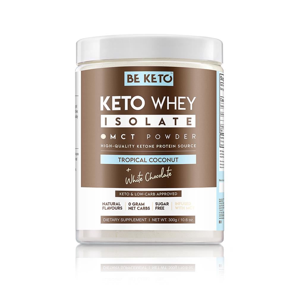 BeKeto Keto Whey Isolate + MCT Oil Coconut White Chocolate 300g