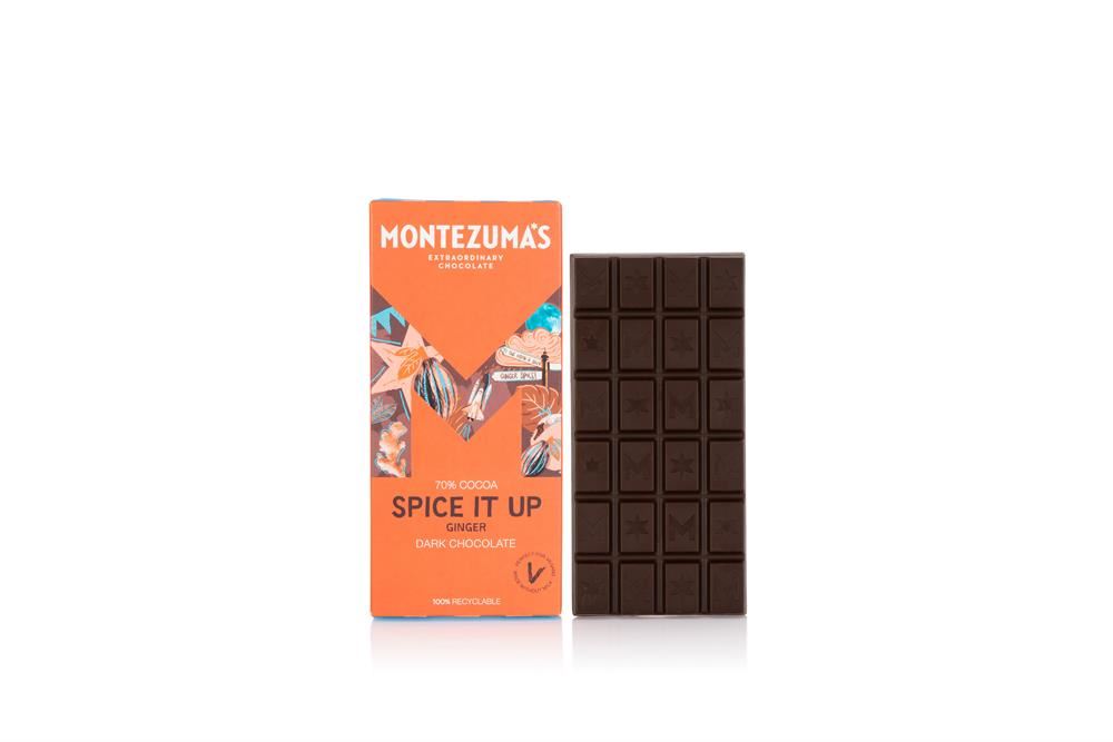 Montezumas Chocolate Spice It Up Dark Chocolate with Dragon Ginger Bar 90g
