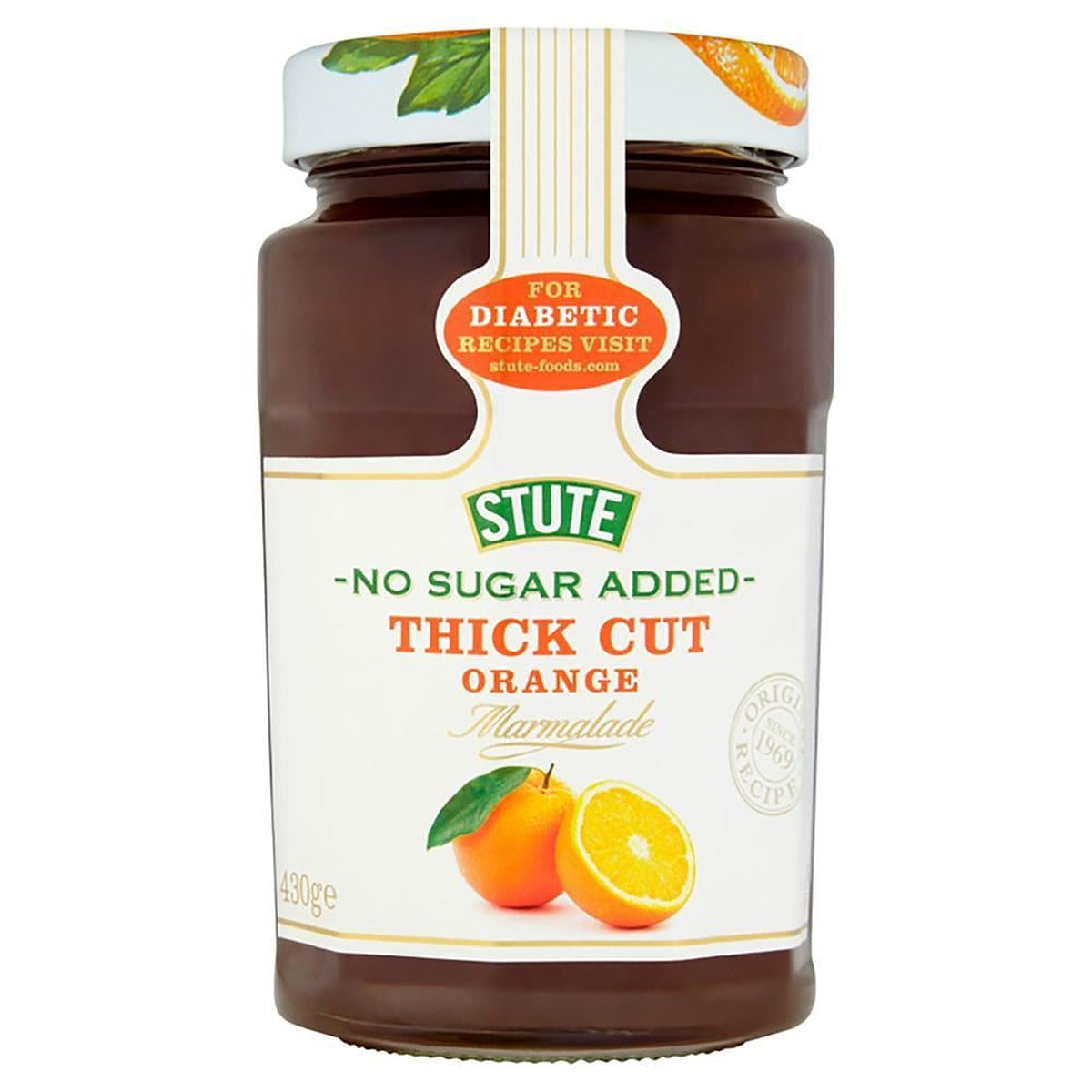 Stute No Sugar Added Thick Cut Orange Marmalade 430g - 2 Pack