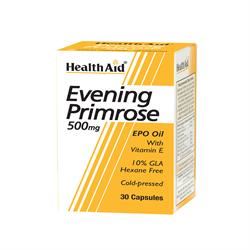 HealthAid Evening Primrose Oil 500mg + Vitamin E 30 Capsules