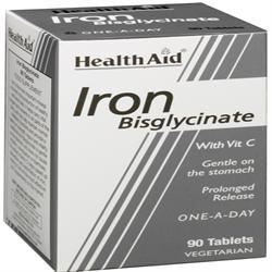 HealthAid Iron Bisglycinate (Iron with Vitamin C) 90 Tablets