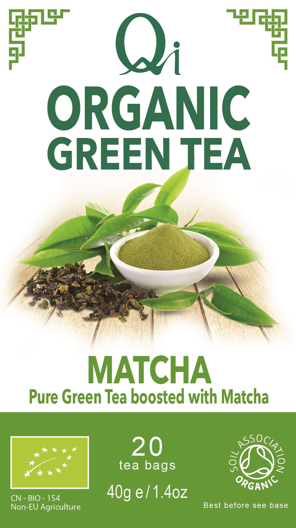 Qi Organic Green Tea & Matcha 40g 20 bags