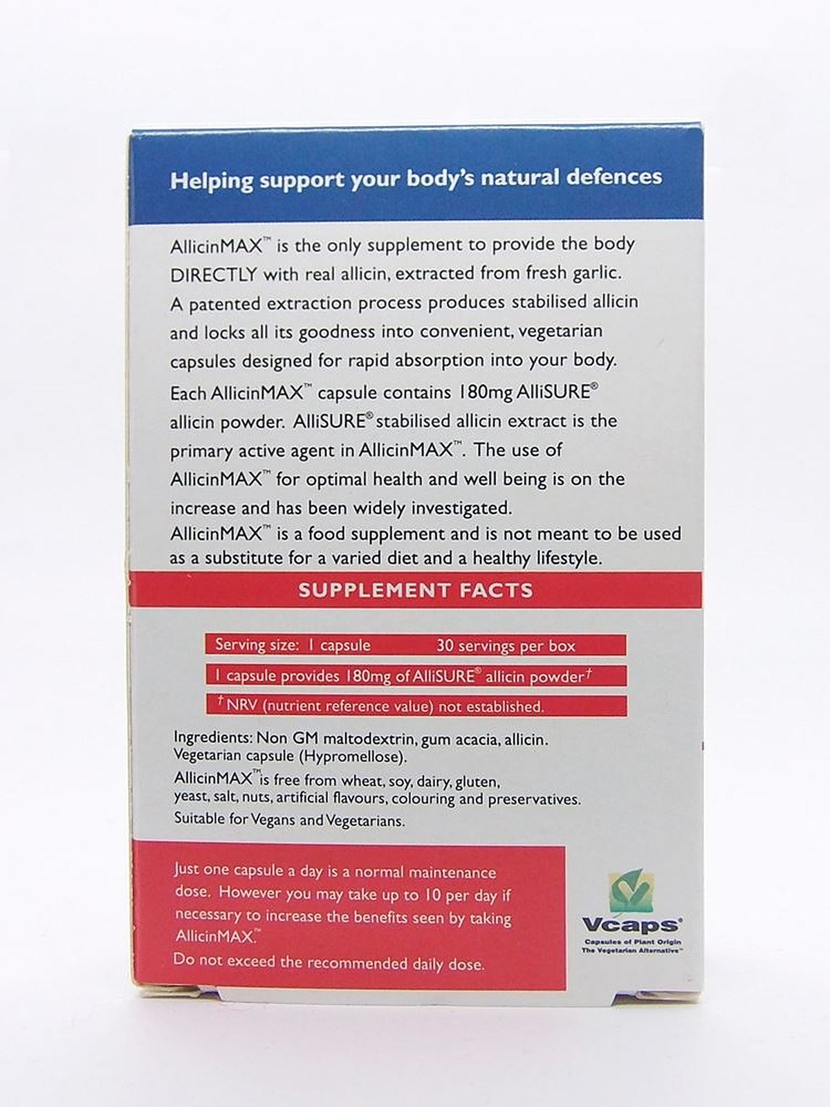 Allicin Max 100% Stabilised Allicin - 30 Veg Capsules - image 2