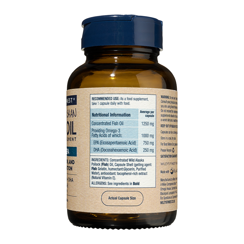 Wiley's Finest Peak EPA 1000mg Omega 3 Fish Oil 30 Capsules