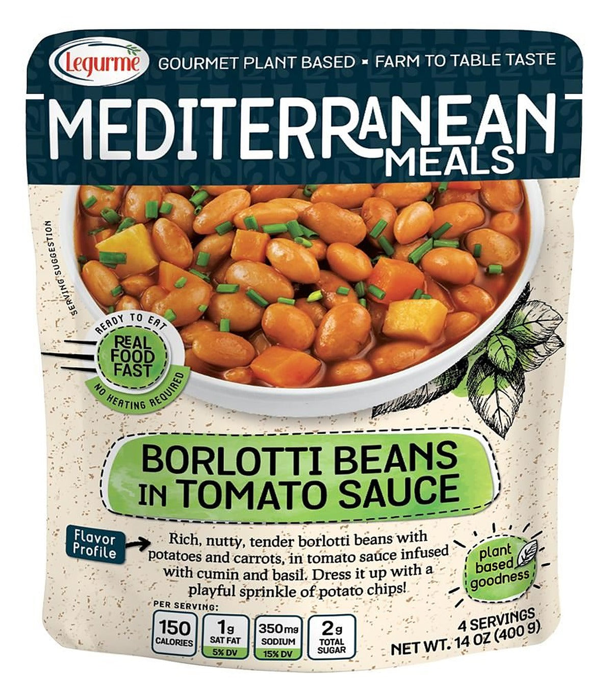 Legurme Borlotti Beans in Tomato Sauce 400g - 12 Pack