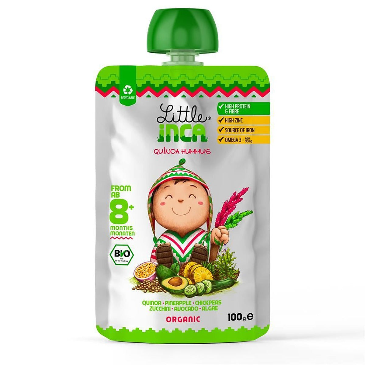Little Inca 8m+ Organic Quinoa Hummus Puree 100g - 6 Pack