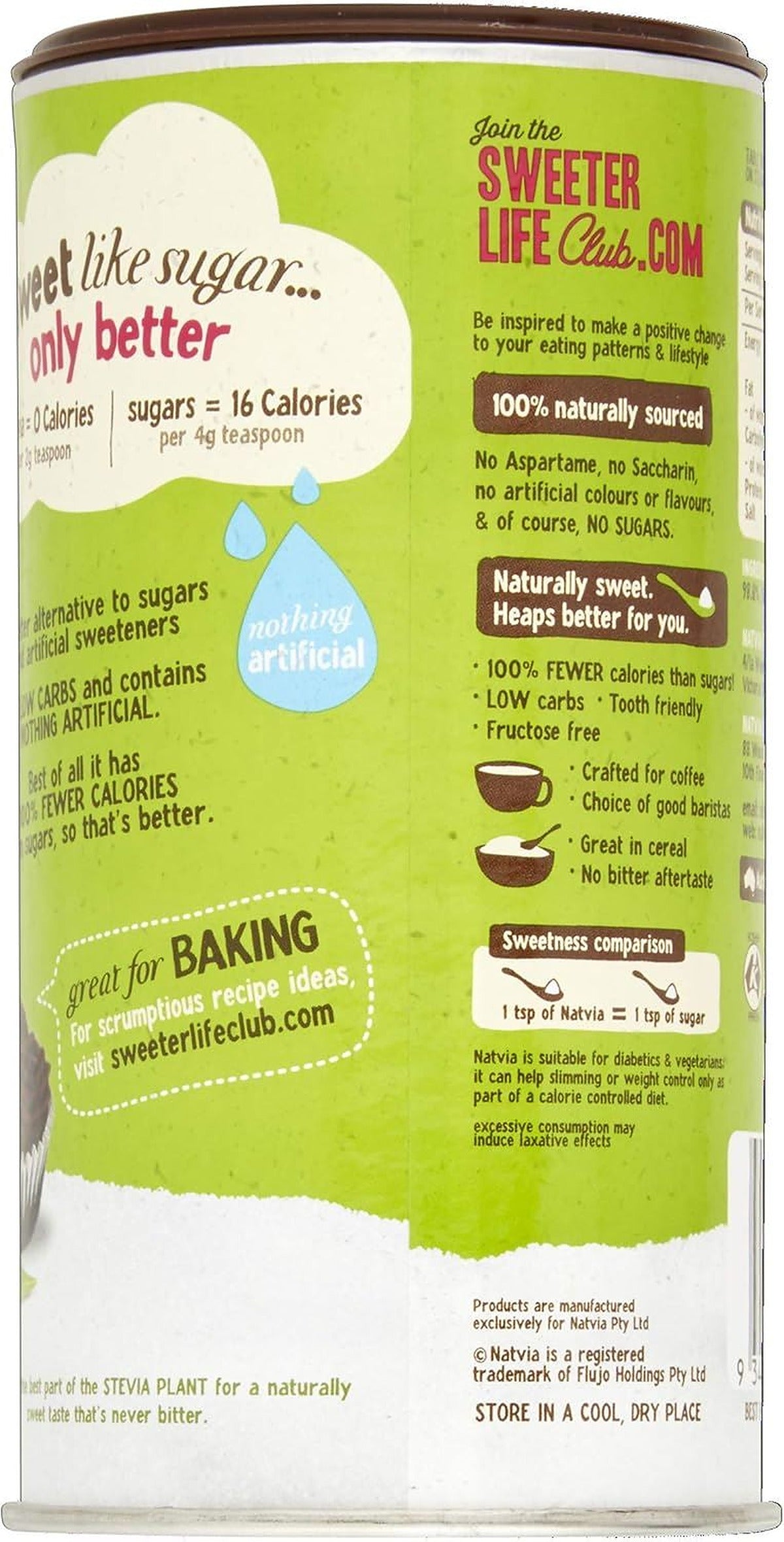 Natvia 100% Naturally Derived Sweetener 300g - Pack of 2 - image 3