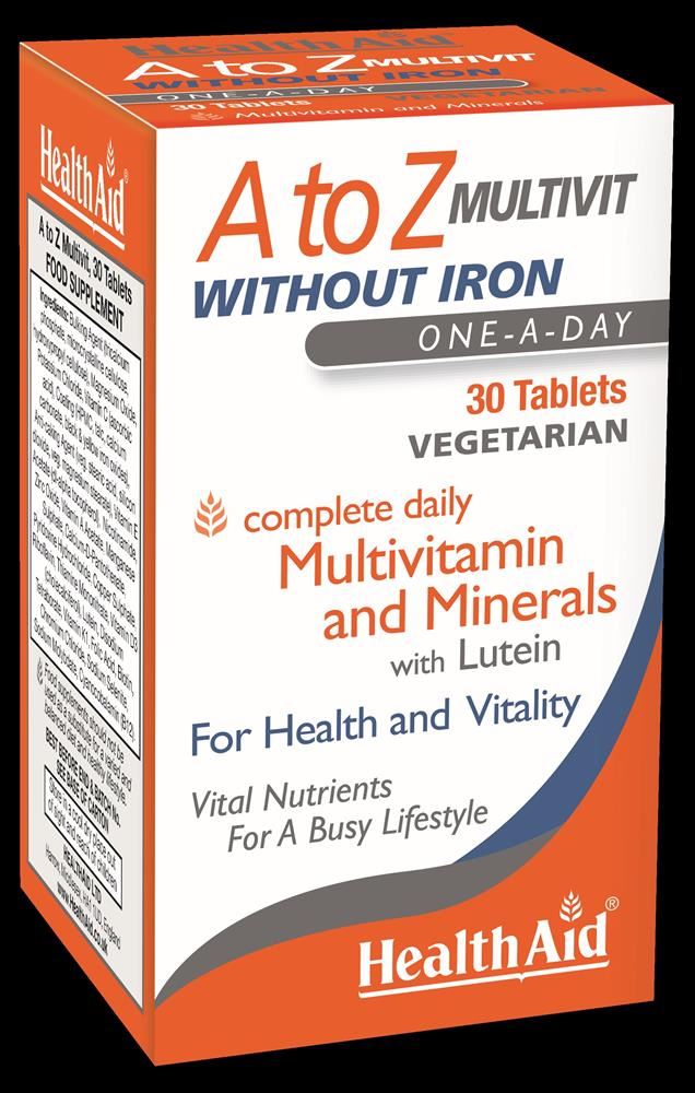 HealthAid A to Z Multivit No Iron & Iodine 30 Tablets