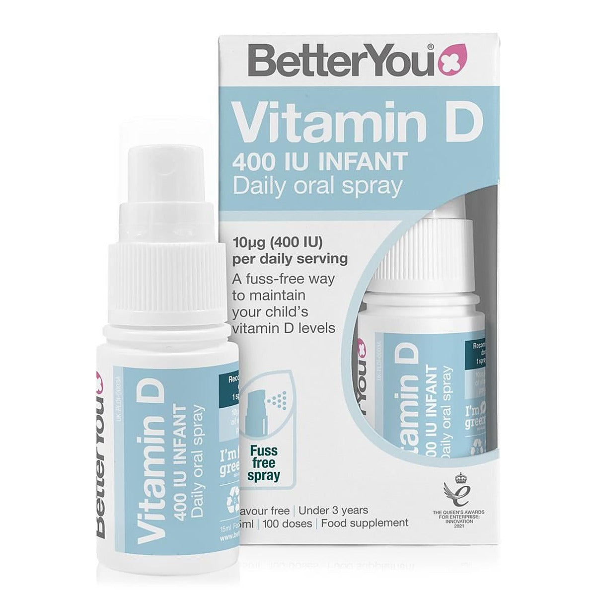 BetterYou DLuxInfant Vit D Oral Spray 15ml 400IU (10ug) of vitamin D3