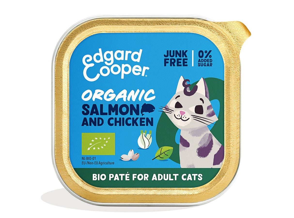 Edgard and Cooper Organic Salmon and Chicken Pate for Adult Cats 85g