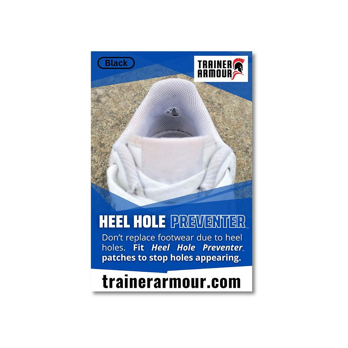 Trainer Armour Big Toe Hole & Heel Hole Preventer Patches - Black or White - image 9