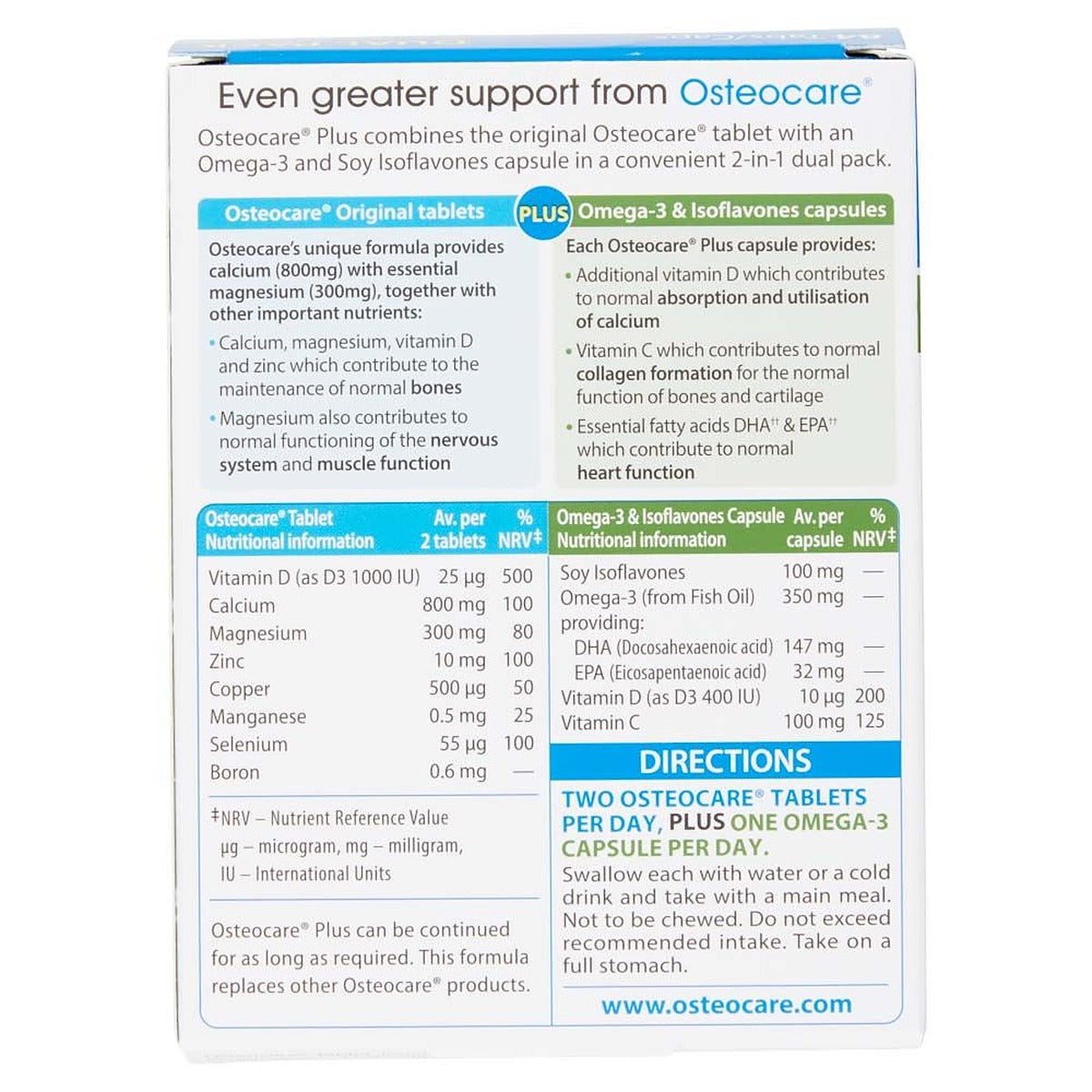 Vitabiotics Osteocare Plus Omega-3 & Soy Isoflavones - 56 Tabs+28 Caps - image 2
