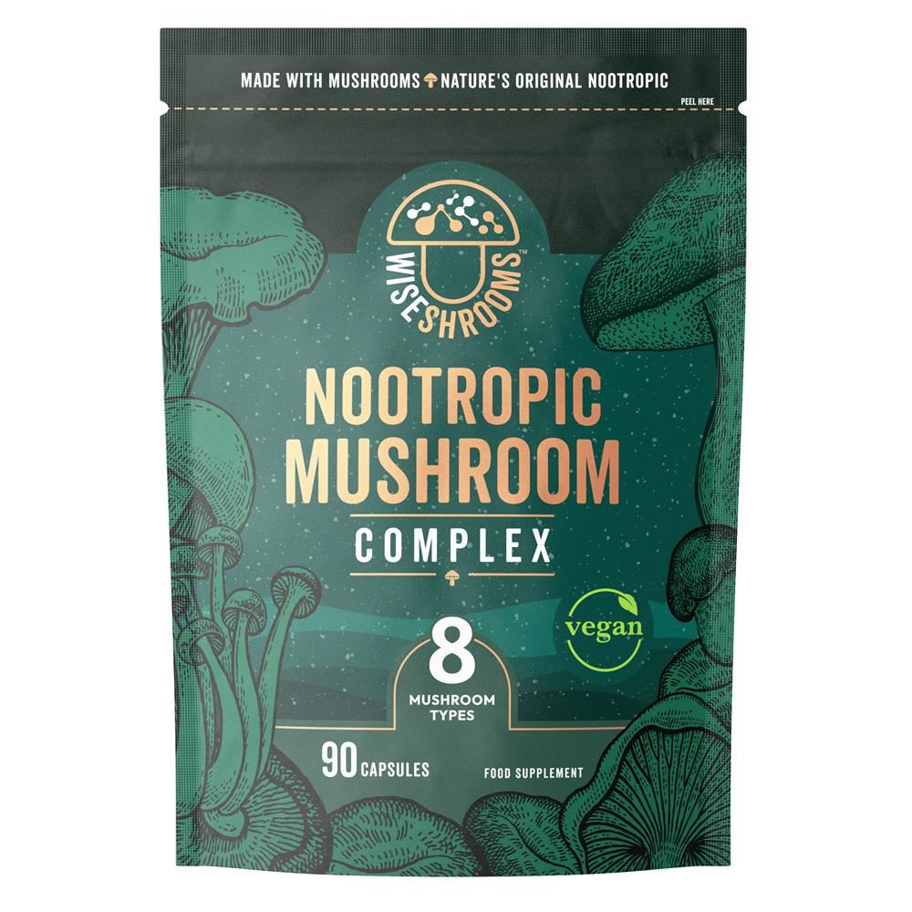 Wiseshrooms Nootropic Mushroom Complex - 90 Vegan Capsules