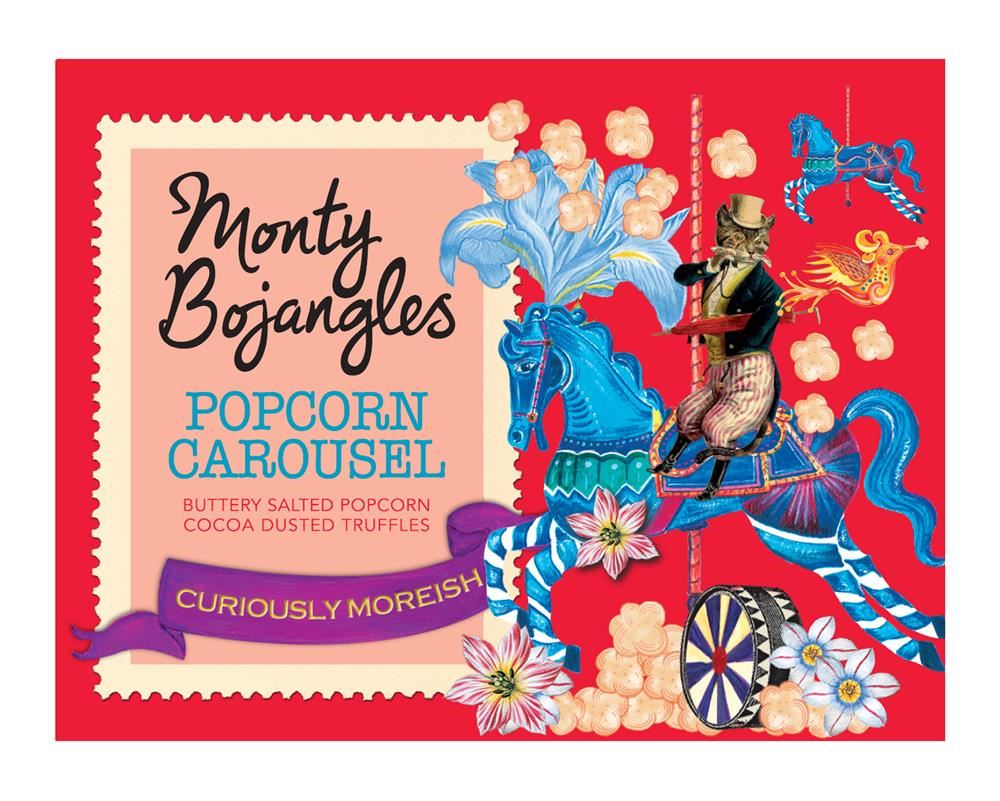 Monty Bojangles Popcorn Carousel Cocoa Dusted Truffles Gift Cube 100g