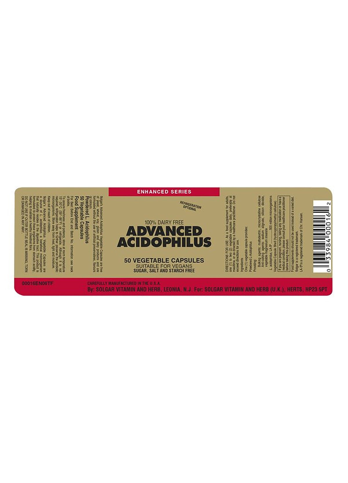 Solgar Advanced Acidophilus - 50 Vegicaps - image 3