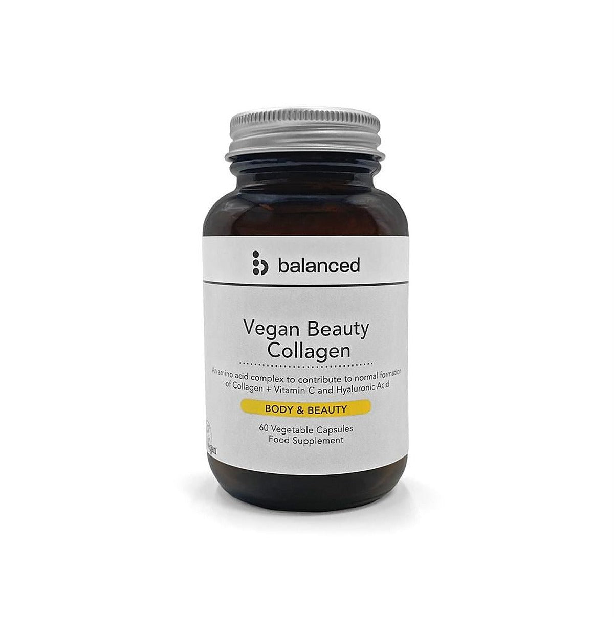 Balanced Vegan Beauty Collagen 60 Veggie Caps - Reusable Bottle