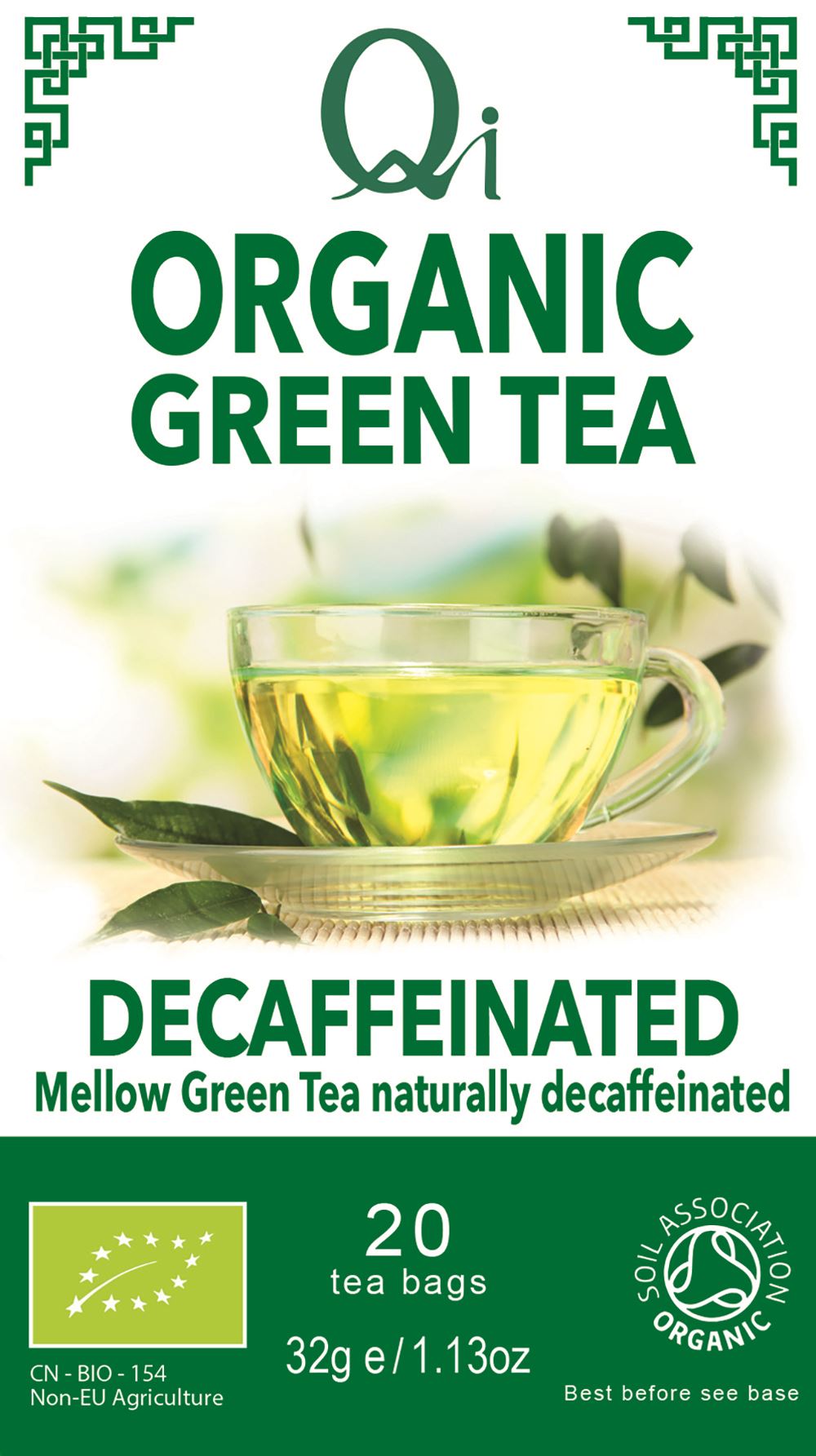 Qi Organic Decaffeinated Green Tea 32g 20 bags